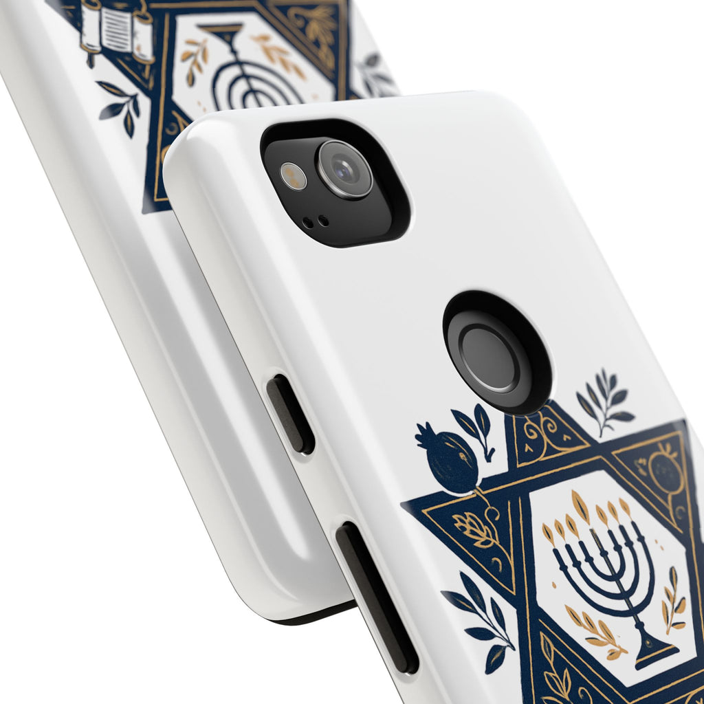 Jewish Star of David Menorah Phone Case — Jewish Hanukkah Symbol Protective Cover