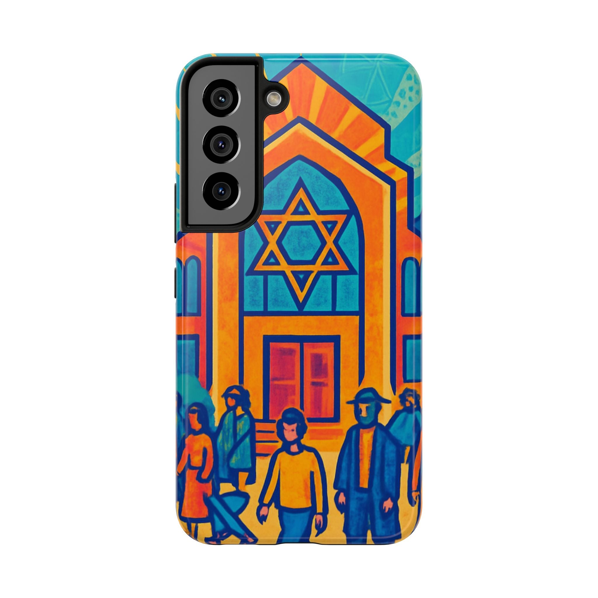 Jewish Synagogue Art Tough Phone Case — Colorful Jewish Community Design