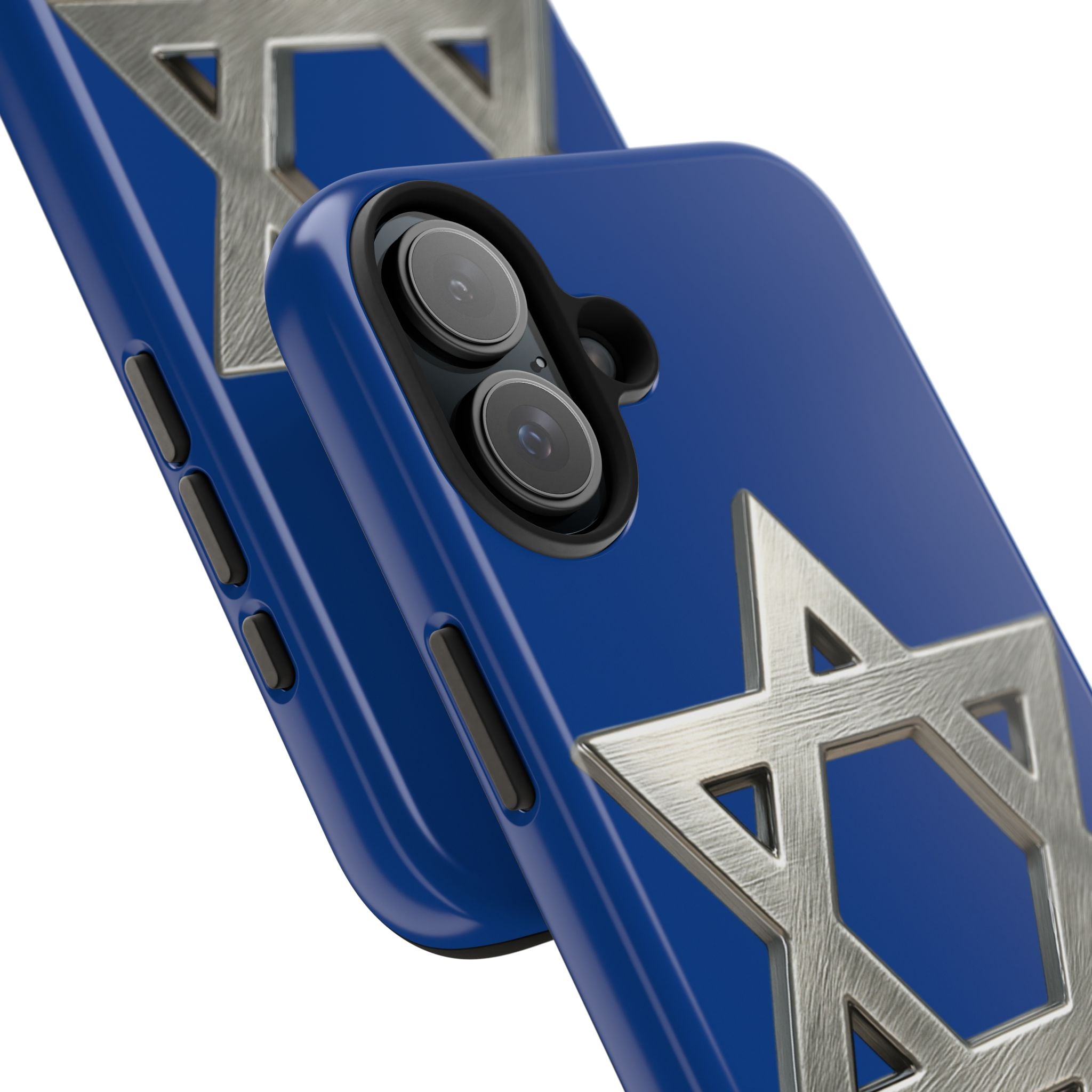 Jewish Blue Phone Case with Silver Star of David – Tough Protective Jewish Religious Design