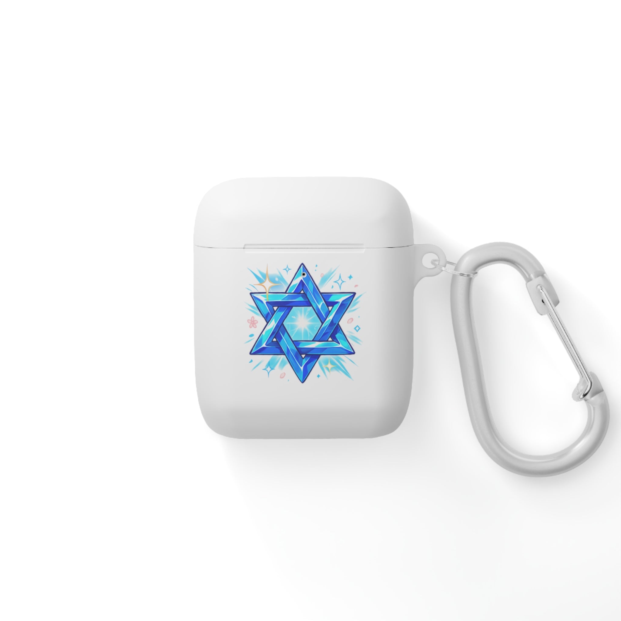 Star of David AirPods Case — Blue Watercolor Jewish Symbol Cover