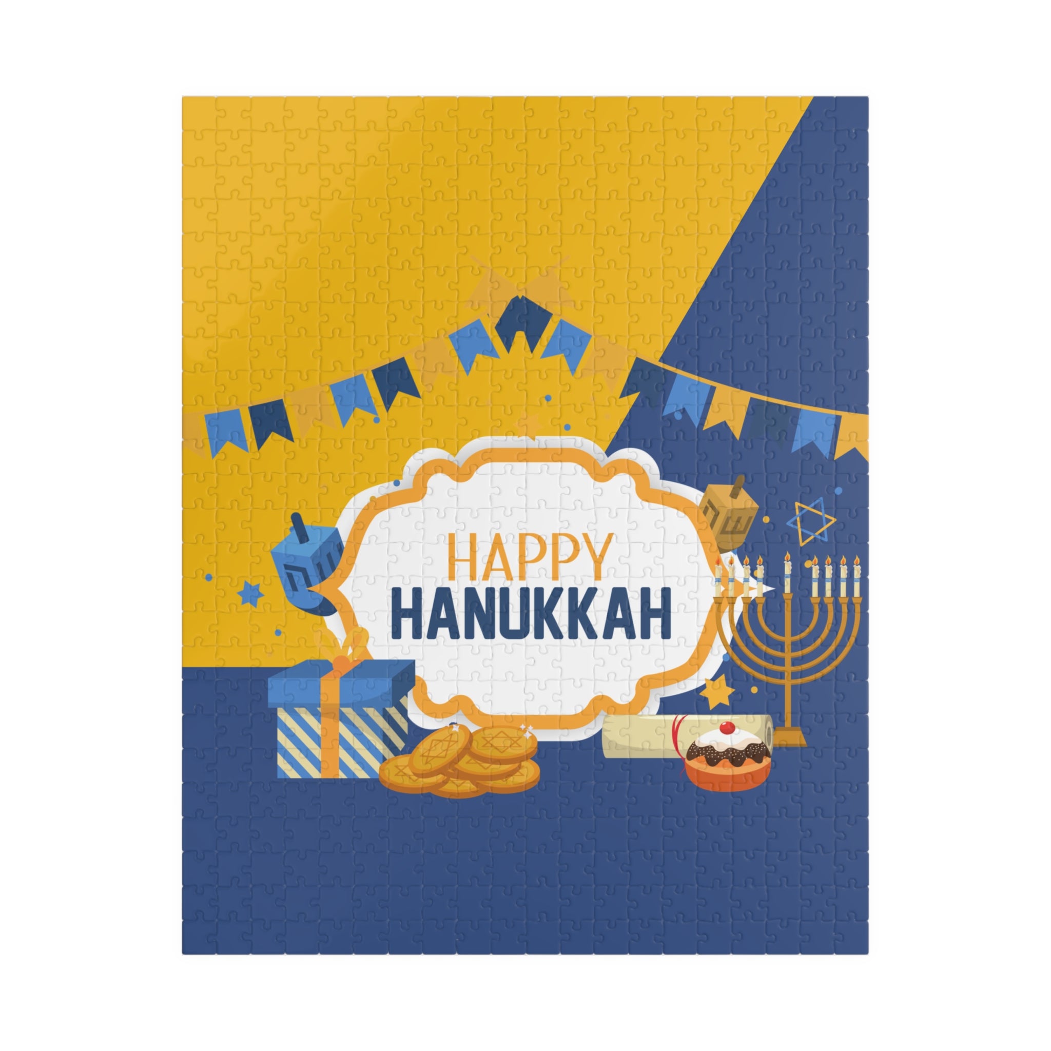 Happy Hanukkah Jigsaw Puzzle — Festive 110/252/520/1014-Piece Holiday Puzzle