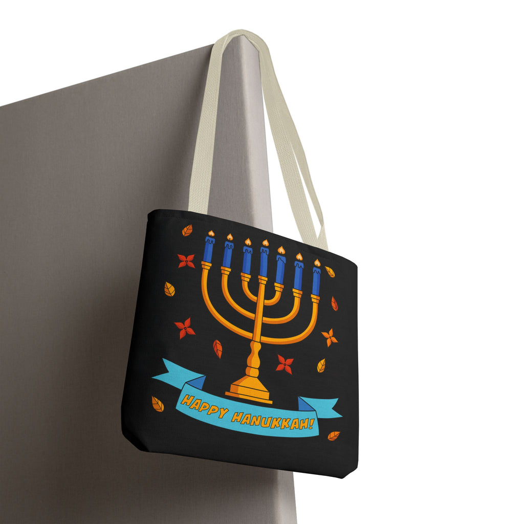 Hanukkah Menorah Tote Bag – "Happy Hanukkah" Holiday Gift Tote