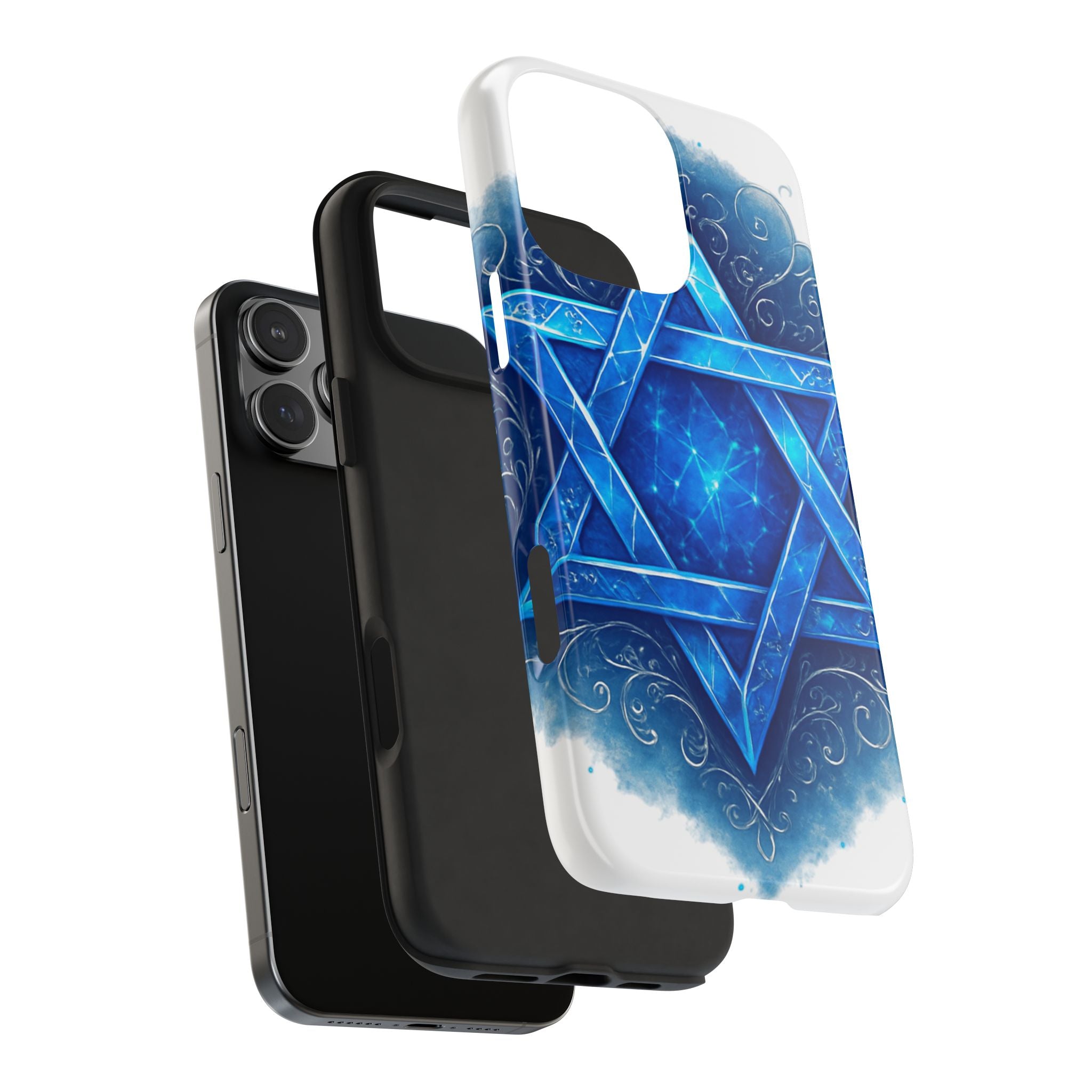 Jewish Star of David Blue Watercolor Tough Phone Case — Protective Jewish Symbol Phone Cover