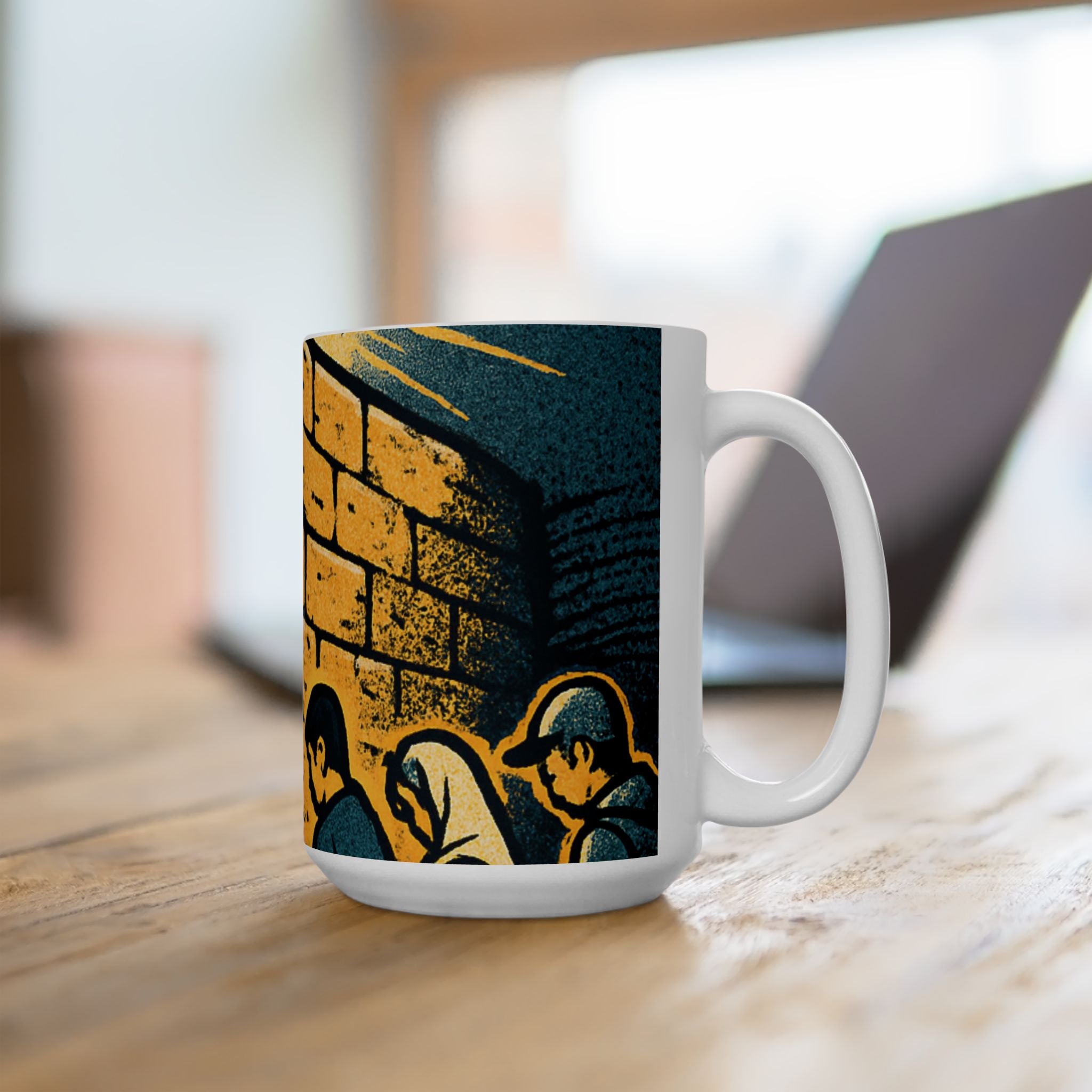 Western Wall Ceramic Mug — Jewish Jerusalem Kotel Design (11oz & 15oz)