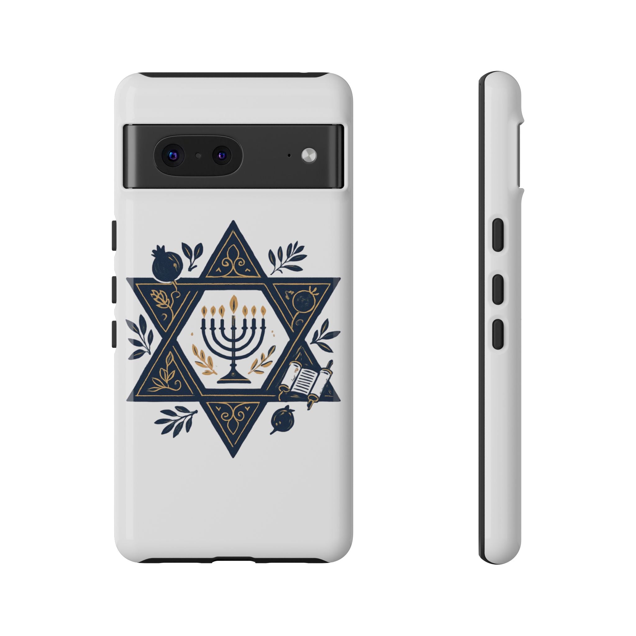 Jewish Star of David Menorah Phone Case — Jewish Hanukkah Symbol Protective Cover